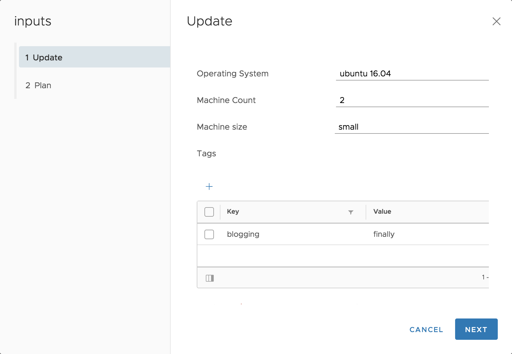 Update Cloud Assembly Deployment Using Inputs